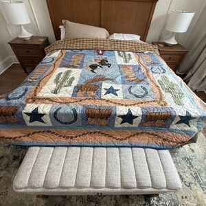 Vintage Western Themed Patchwork Quilt